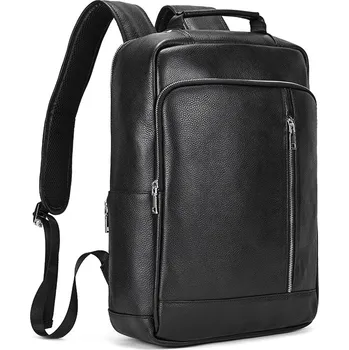 Sportovní batoh Hladký kožený batoh unisex s USB nabíječkou Barva (Varianta): Design2 černá