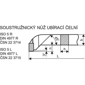 Příslušenstí k soustruhu Denas Soustružnický nůž ubírací čelní pravý 20 x 20 S20 - DN3714-2020S20
