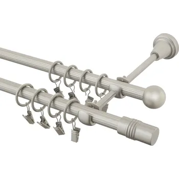 Garnýž Garnýž kovová 230 cm rýhovaná dvouřadá - dvojitá 16 Cylinder chrom mat