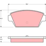TRW Sada brzdových destiček, kotoučová brzda GDB945