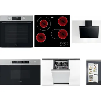 Set domácích spotřebičů WHIRLPOOL OMK58CU1SX + WHIRLPOOL AKT 8190/BA + WHIRLPOOL AKR 62F LT K + WHIRLPOOL MBNA910X + WHIRLPOOL WSIO 3O34 PFE X + WHIRLPOOL ART 66112