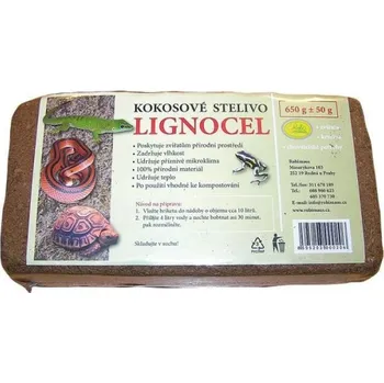 Podestýlka pro terarijní zvíře Robimaus Lignocel kokosová briketa 650g