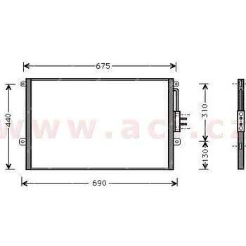 Sušič klimatizace -3/03 chladič klimatizace bez sušičky 4.0i, 4.7i, 2.7CRDi, 3.1TD [610*458*16]