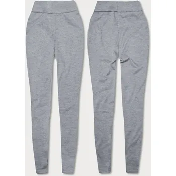 Dámské legíny Světle šedé hrubší bavlněné dámské legíny (YW002-3) odstíny šedé XL (42)