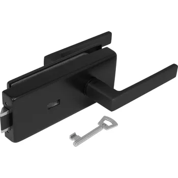 Dveřní kování TI - ZÁMEK na sklo s klikou SONIA 4025 - BB kování na sklo BB otvor BS - Černá matná (153)