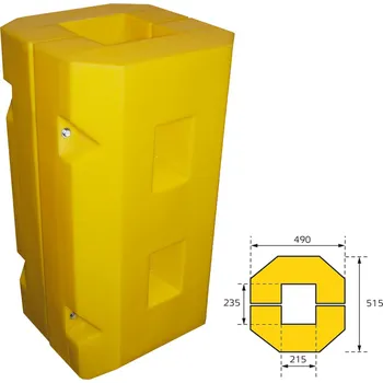 Stavební profil Plastový nárazník pro ochranu sloupů, 49 × 51,5 × 95 cm