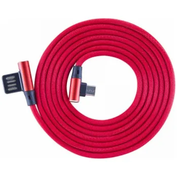 Datový kabel Sbox USB->Micro USB 90 M/M 1.5m USB-MICRO-90R strawberry red