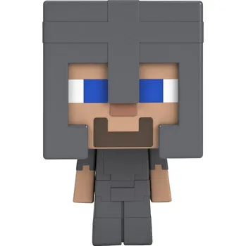 Mattel MINECRAFT Mini MOB hlava STEVE v netheritském brnění, HKR63