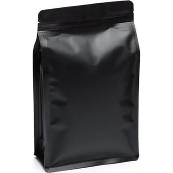 Sáček s plochým dnem | černý mat | ZIP | ventil obsah 500g (160 x 270 + 75 mm)