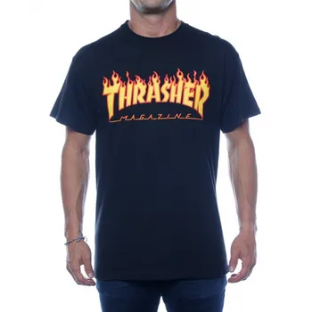 Pánské tričko Triko Thrasher Flame Logo navy blue S