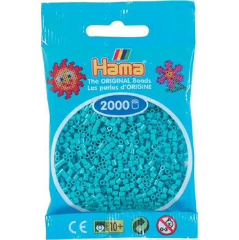 Dětské navlékací korálky HAMA MINI zažehlovací korálky - AZUROVĚ MODRÉ - 2 000 ks