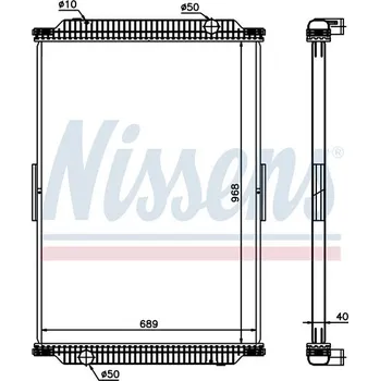 Chladič motoru Chladič vody Renault Premium (00-) 968x689x40 bez rámu