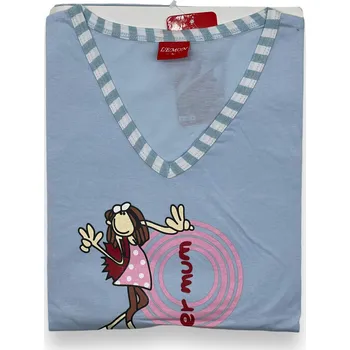 Dámské pyžamo C-Lemon Dámský letní komplet kraťasy + tričko ANDREA Barva: Modrá, Velikost: L