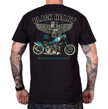 BLACK HEART Triko Blue Chopper černá - XXL