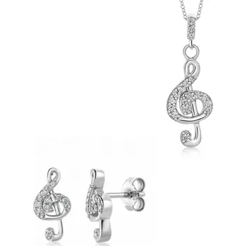 Souprava šperků SOFIA stříbrný set náušnice, přívěsek a řetízek IS023OR016+IS052P032