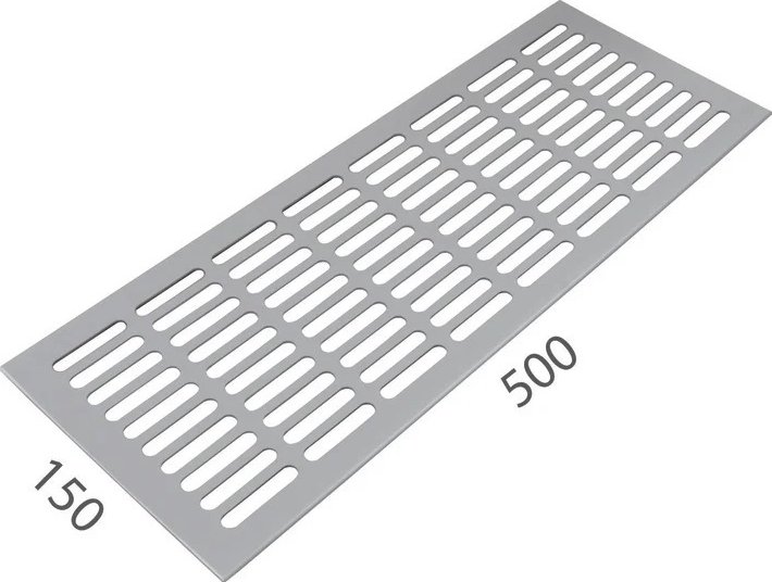 SRL - ALFA větrací mřížka šířka 150 x 500 mm 150 mm, 500 mm F1 - Stříbrný elox