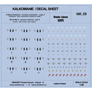 Plastikový model Weikert decals 1/35 German Uniforms WWII - HEER (part 4)