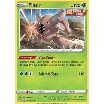 Karetní hra Pokémon EVS 001/203 Pinsir - Evolving Skies Stav: Near Mint, Verze: REVERSE HOLO