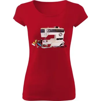 Dámské tričko Tričko s potiskem Šicí stroj a nitě dámské