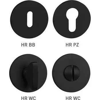 Dveřní kování TI - ROZETA - R 5S rozety WC BS - Černá matná (153)