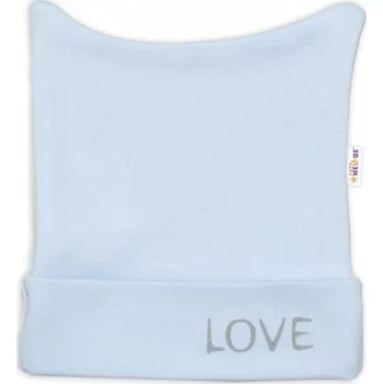 Kojenecká čepice Čepička kojenecká nasazovací bavlna - LOVE modrá - vel.50
