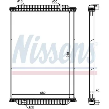 Chladič motoru Chladič vody Renault RVI PREMIUM (00-) 968x689x48 bez rámu