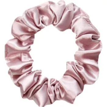 MURU Úzká Saténová Scrunchie gumička - Pudrová Lesklá