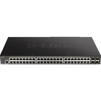 Síťový prvek D-Link DGS-1250-52XMP 52-Port Gigabit Smart PoE Switch, 48x GbE PoE+, 4x SFP+, PoE 370W