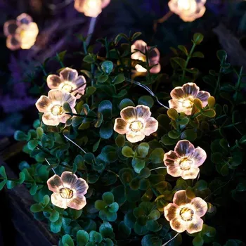Dekorativní svítidlo Solární světelný řetěz květiny 20 ks 4,9 m