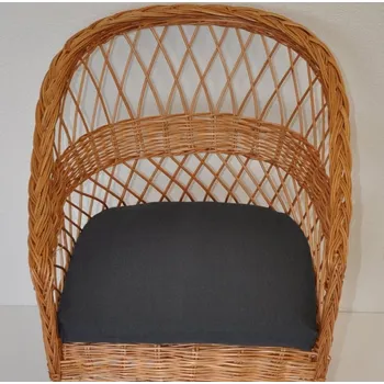 Podsedák Axin Trading s.r.o. Polstr na křeslo z vrbového proutí - látka tmavě šedý melír