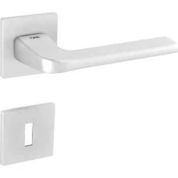 Dveřní kování TI - DARA - HR 4007Q 5S bez spodní rozety, klika/klika WS - Bílá matná (152)