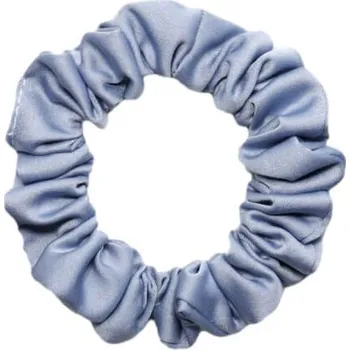 MURU Úzká Saténová Scrunchie gumička - Modrošedá Lesklá