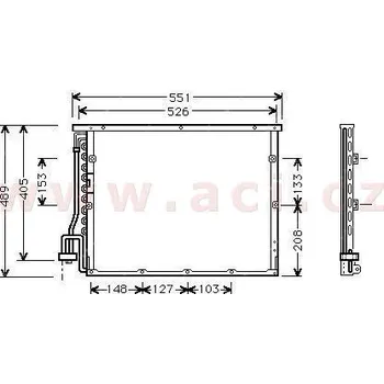 Sušič klimatizace chladič klimatizace bez sušičky 316i, 318i, 318iS, 318Ti, 318TDS, 320i, 325i, 325TD, 328i, 328iC [508*452*26]