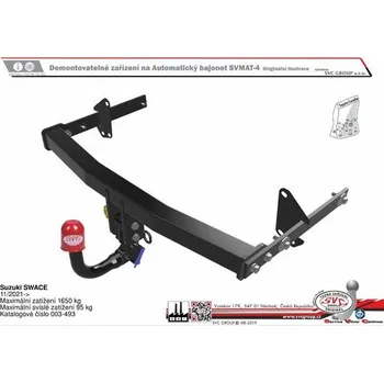 Tažné zařízení Tažné zařízení Suzuki SWACE 11/2021-> SV 003-493, SVC GROUP
