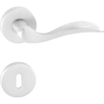 Dveřní kování TI - LEA - R 1948 rozety PZ, koule/klika pravá WS - Bílá matná (152)