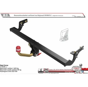 Tažné zařízení Tažné zařízení Opel Corsa 11/2019-> SV 002-506, SVC GROUP