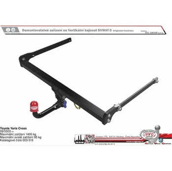 Tažné zařízení Tažné zařízení Toyota Yaris Cross 04/2021->12/2023 SV 003-519, SVC GROUP