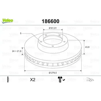 Brzdový kotouč Brzdový kotouč VALEO 186600