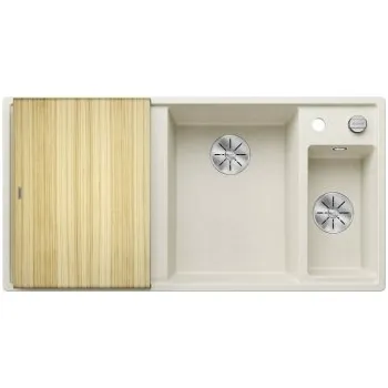 Granitový dřez Blanco AXIA III 6 S-F silgranit bílá soft dřez vpravo s ex, dř. deska, nerez miska - 527050 + ZÁRUKA 3 ROKY ZDARMA