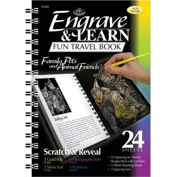 Hračka Škrabací obrázky v bloku - mazlíčci - 12 ks - EAB-3