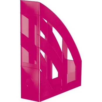 Stojan na časopisy Herlitz - transparentní malinový