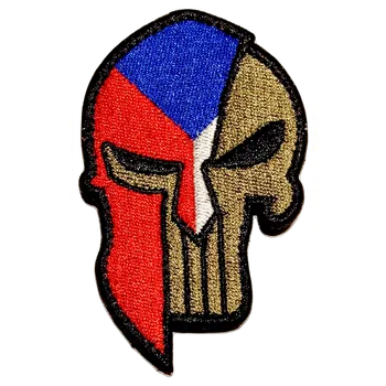Nášivka Česká vlajka / punisher - spartan nášivka na suchý zip