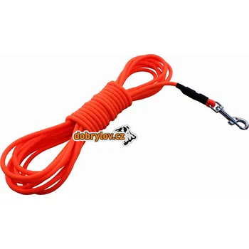 Vodítko pro psa edworld Barvářská PVC (Biothane) šňůra kulatá, oranžová, volitelný průměr a délka, karabina klasik stříbrná Délka: 6 m, Průměr materiálu: 8