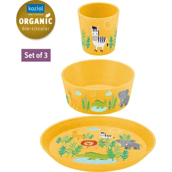 dětská jídelní sada koziol Dětský jídelní set Afrika, žlutá