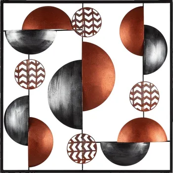 Nástěnná kovová dekorace AURORA 55 cm černá/měděná