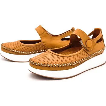 Dámské baleríny Dámské kožené baleríny 128-02533 Klop hnědá Barva: hnědá, Velikost: 38