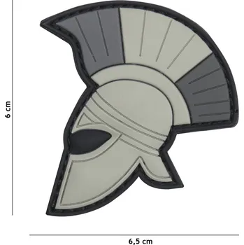 Nášivka Gumová nášivka 101 Inc Spartan Helmet - šedá