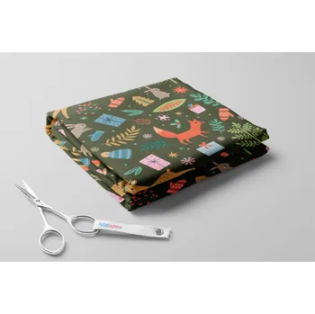 Fleece antipilling, Vánoční zvířátka Barva: Khaki