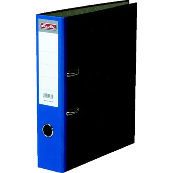 Pořadač mramorový A4/8cm pákový Herlitz - modrý hřbet