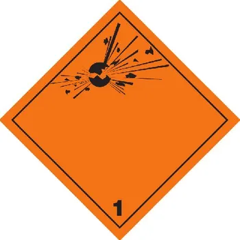 Značení Značka Výbušné látky a předměty, samolepicí fólie, 250 × 250 mm